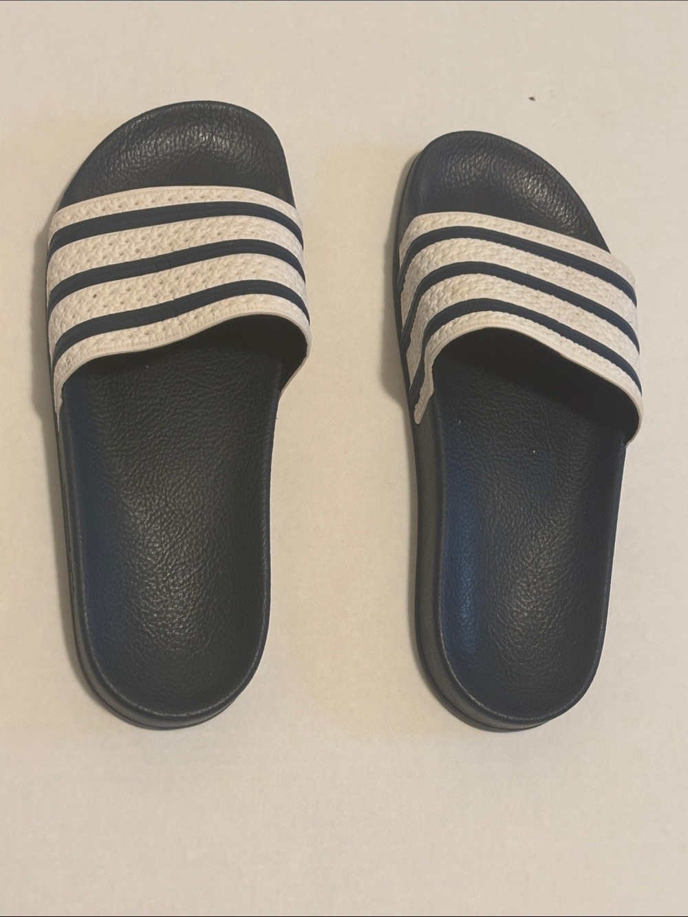 Adidas Adilette Slides Men’s 9 Navy Blue White Made in Italy